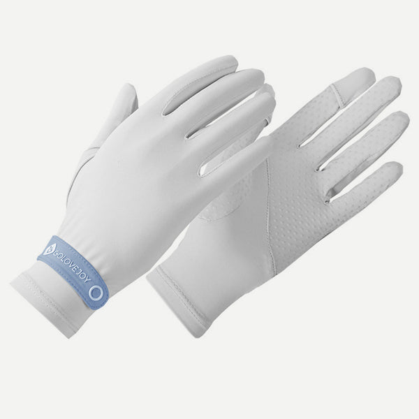 Women Sunscreen Gloves Breathable Non-slip Anti-UV Soft Stretchy Summer Full Finger Cycling Driving Gloves