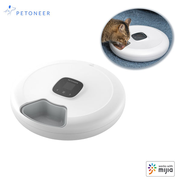 PETONEER 6 Meal Automatic Pet Feeder with TFT Display &amp; Digital Timer Sensitive Buttons Dry Food Dispenser for Cats and Small Dogs
