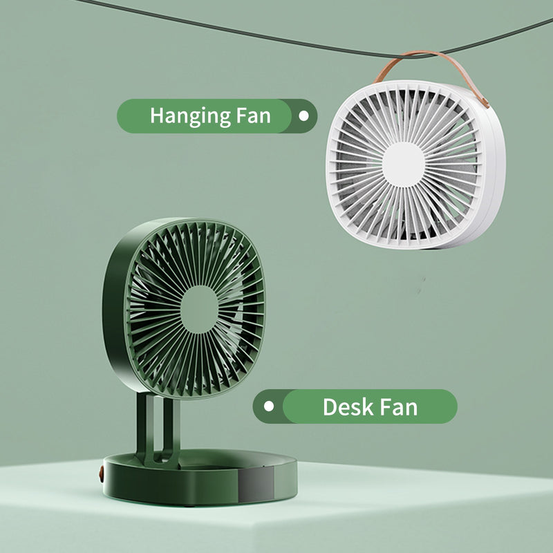 Desk Fan Battery Operated Fan Rechargeable Folding Personal Fan 3 Speed Adjustable USB Fan for Office Bedroom Home Desktop Camping