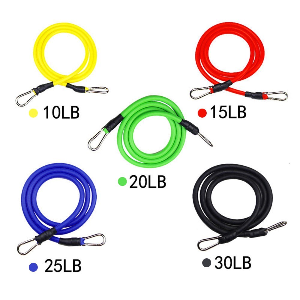 11 PCS Resistance Tube Bands Booty Bands Set Handles Ankle Strap Door Anchor Exercise Home Gym Equipment