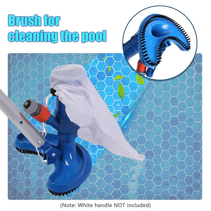 Swimming Pool Vacuum Cleaner Head Brush Durable PP Pool Cleaning Tool with Mesh Bag Suction Cleaning Brush for Small Pools Pond Fountain Spa (US Connector)