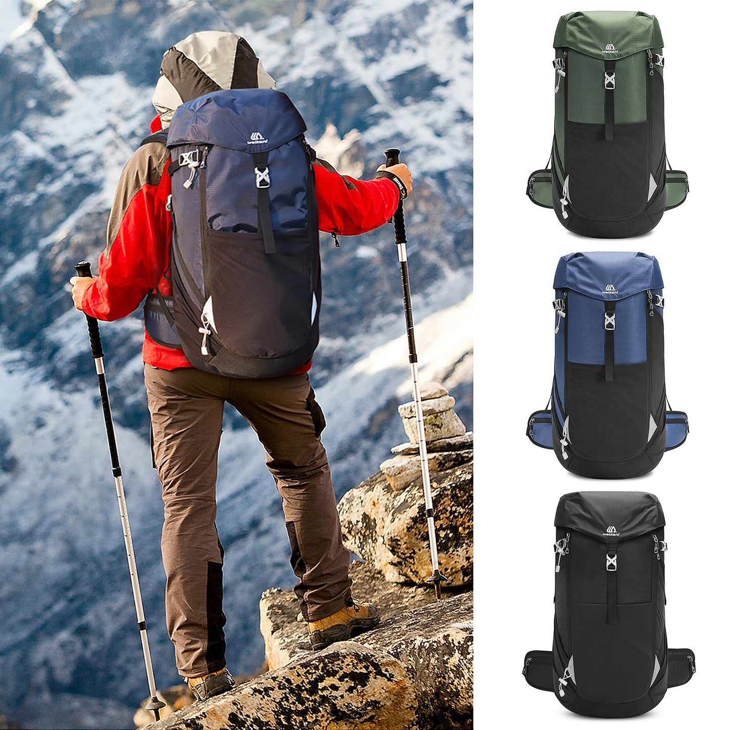 Hiking Backpack 50L Mountaineering Backpack Waterproof Lightweight Hiking Daypack Trekking Camping Outdoor Sport Travel Bag or Climbing Camping Touring