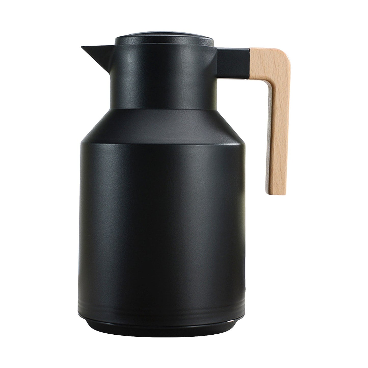1L Thermal Coffee Carafe Double Walled Thermal Carafe Pot Keeping Hot Cold Water Kettle with Wood Handle