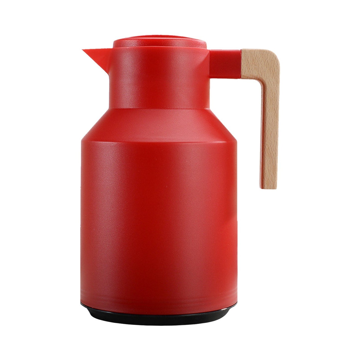 1L Thermal Coffee Carafe Double Walled Thermal Carafe Pot Keeping Hot Cold Water Kettle with Wood Handle