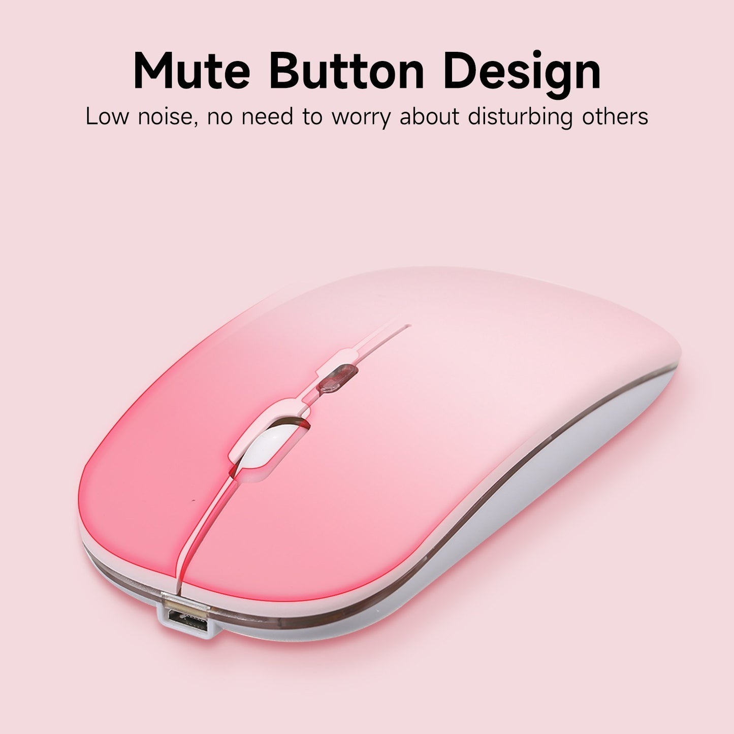 2.4G+BT3.0 Wireless Dual-mode Mouse 3 Level Adjustable DPI Mute Office Mouse with Built-in Rechargeable Battery