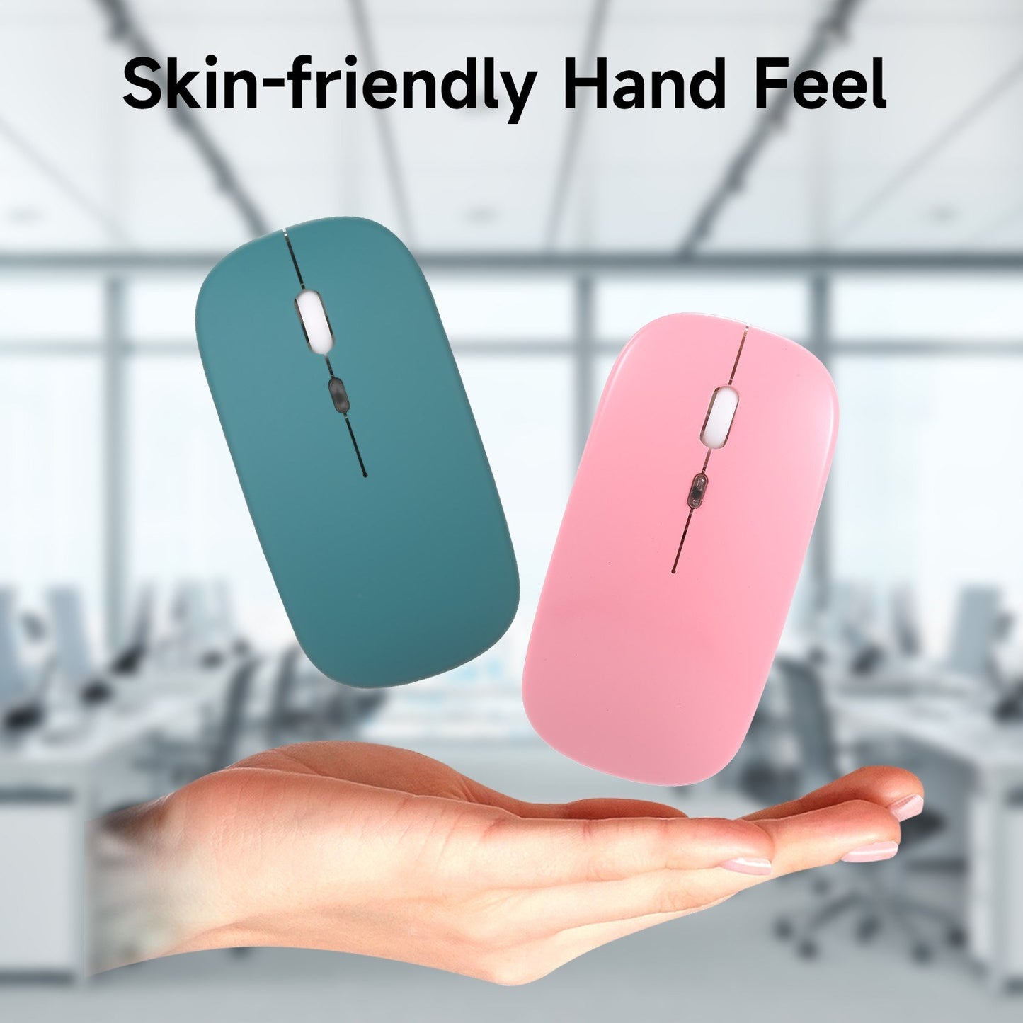 2.4G+BT3.0 Wireless Dual-mode Mouse 3 Level Adjustable DPI Mute Office Mouse with Built-in Rechargeable Battery