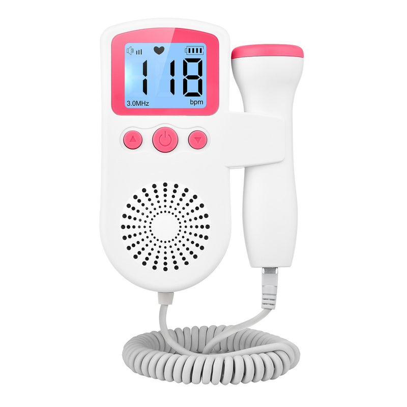 Pregnancy Handheld Baby Heartbeat Detector 3.0MHz Portable Fetal Doppler for Home Noise Reduction Baby Heart Monitor