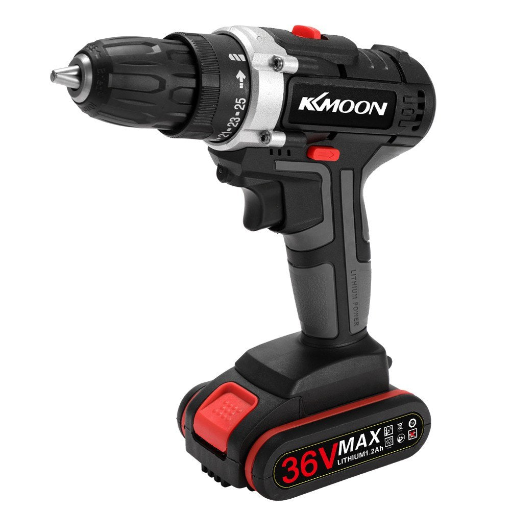 EU Plug 36V Multi-functional Electric Cordless Drill High-power Lithium Battery Wireless Rechargeable Hand Drills Brush Motor Home DIY Electric Power Tools