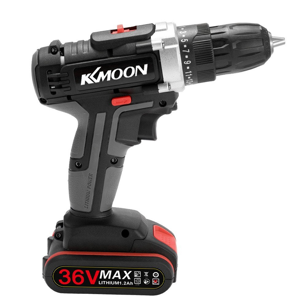 EU Plug 36V Multi-functional Electric Cordless Drill High-power Lithium Battery Wireless Rechargeable Hand Drills Brush Motor Home DIY Electric Power Tools