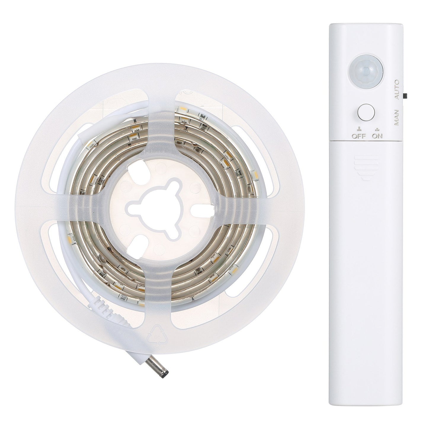1m 30-LED Warm White Battery Powered PIR Motion Sensor Strip Light Cabinet Wardrobe Lamp with Remote Control
