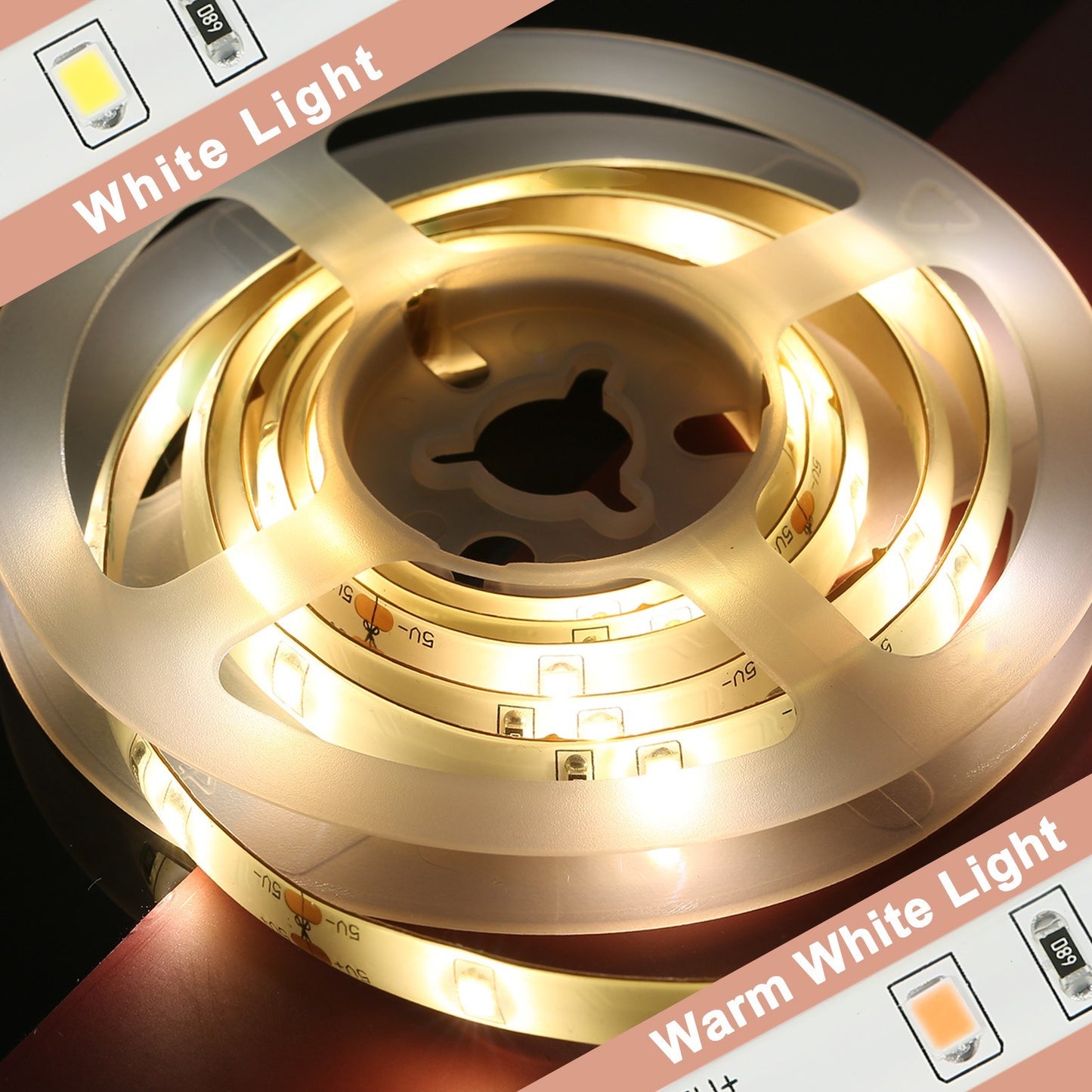 1m 30-LED Warm White Battery Powered PIR Motion Sensor Strip Light Cabinet Wardrobe Lamp with Remote Control
