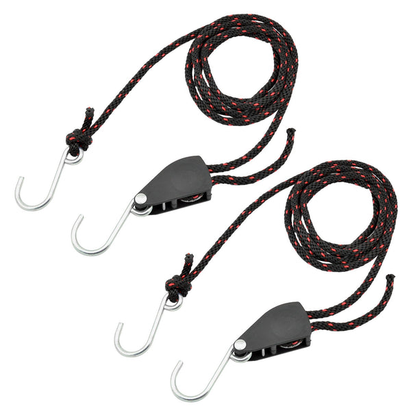 2Pcs 3.0m Kayak Tie Down Straps Canoe Bow and Stern Heavy Duty Cargo Ratchet Pulley Rope Hanger Working Load Up to 299.8lbs