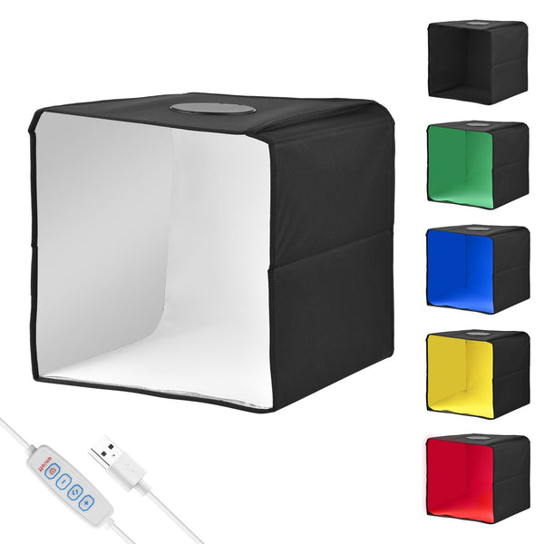 Portable Photo Studio 30 x 30cm/11.8 x 11.8-inch Portable Photo-Box Booth Mini Shooting Tent Kit with 6 Color Photo Backdrops for Product Photography