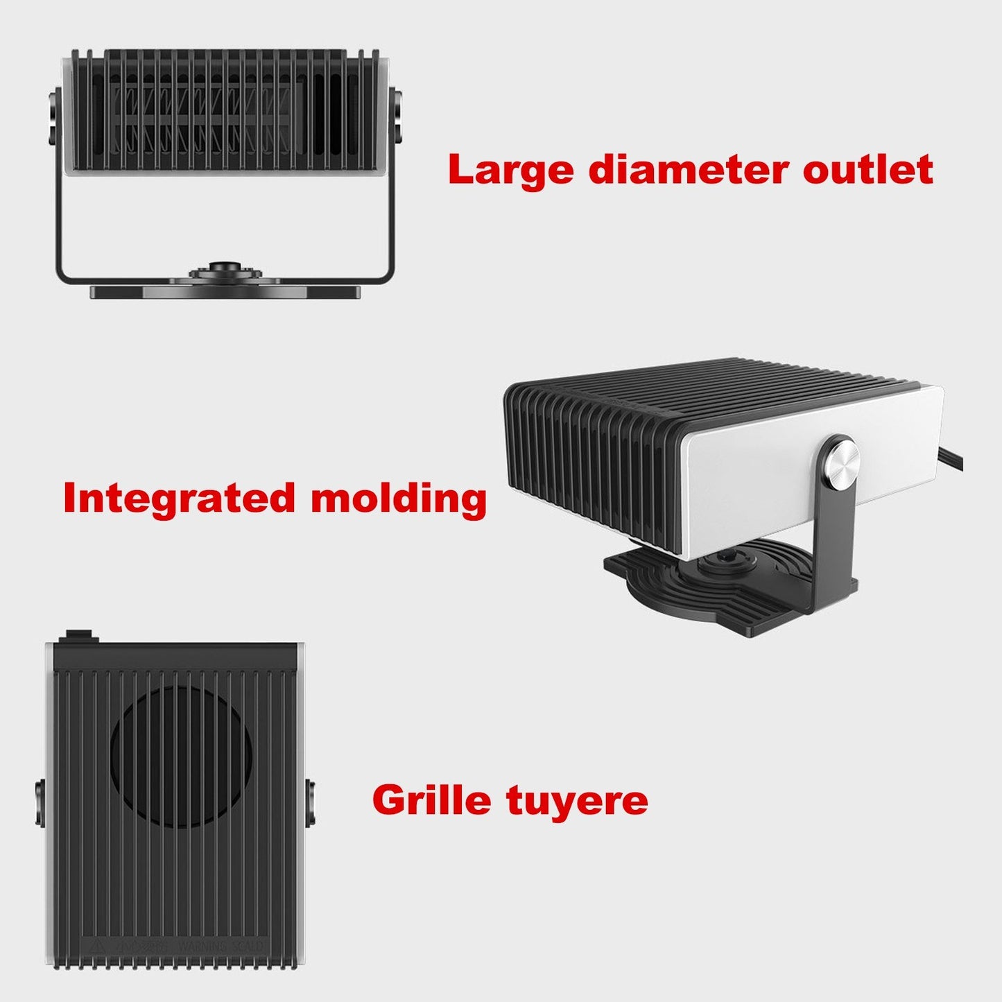 12V Car Heater 150W 2-in-1 Auto Heater Fan Fast Heating Cooling Air Purify 180-degree Rotary Defroster Defogger