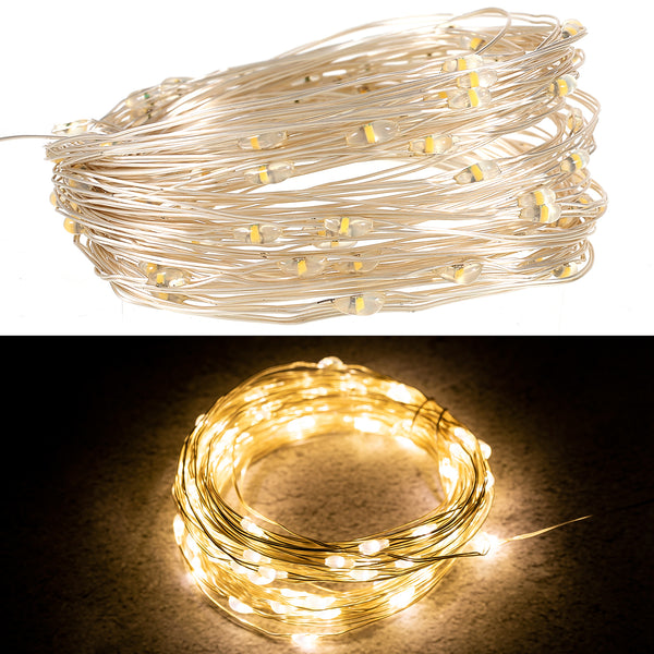 DC 6V 10M/33FT 100LED Copper Wire Xmas Wedding Party String Fairy Light for Party/Garden/Indoor Decoration/Outdoor Decoration
