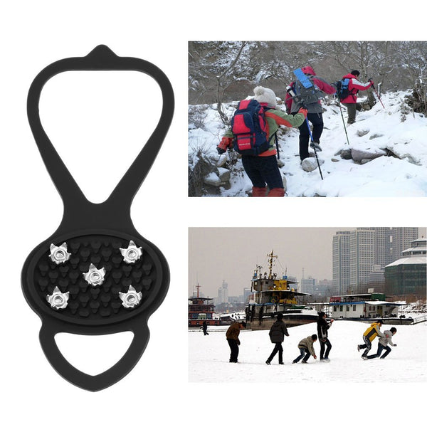 Ice Snow Ghat Non-Slip Walk Cleats Spikes Shoes Boots Grippers with Crampon for Hiking Skating Outdoors Sports