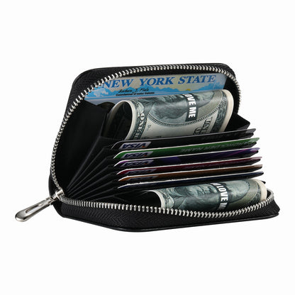 RFID Blocking Card Holder PU Leather Zipper Wallet with Built-in Case for Apple AirTag