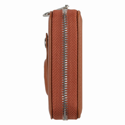 RFID Blocking Card Holder PU Leather Zipper Wallet with Built-in Case for Apple AirTag