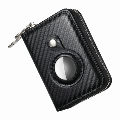 RFID Blocking Card Holder PU Leather Zipper Wallet with Built-in Case for Apple AirTag