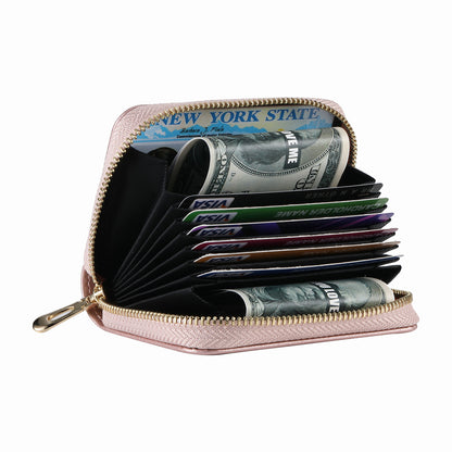 RFID Blocking Card Holder PU Leather Zipper Wallet with Built-in Case for Apple AirTag