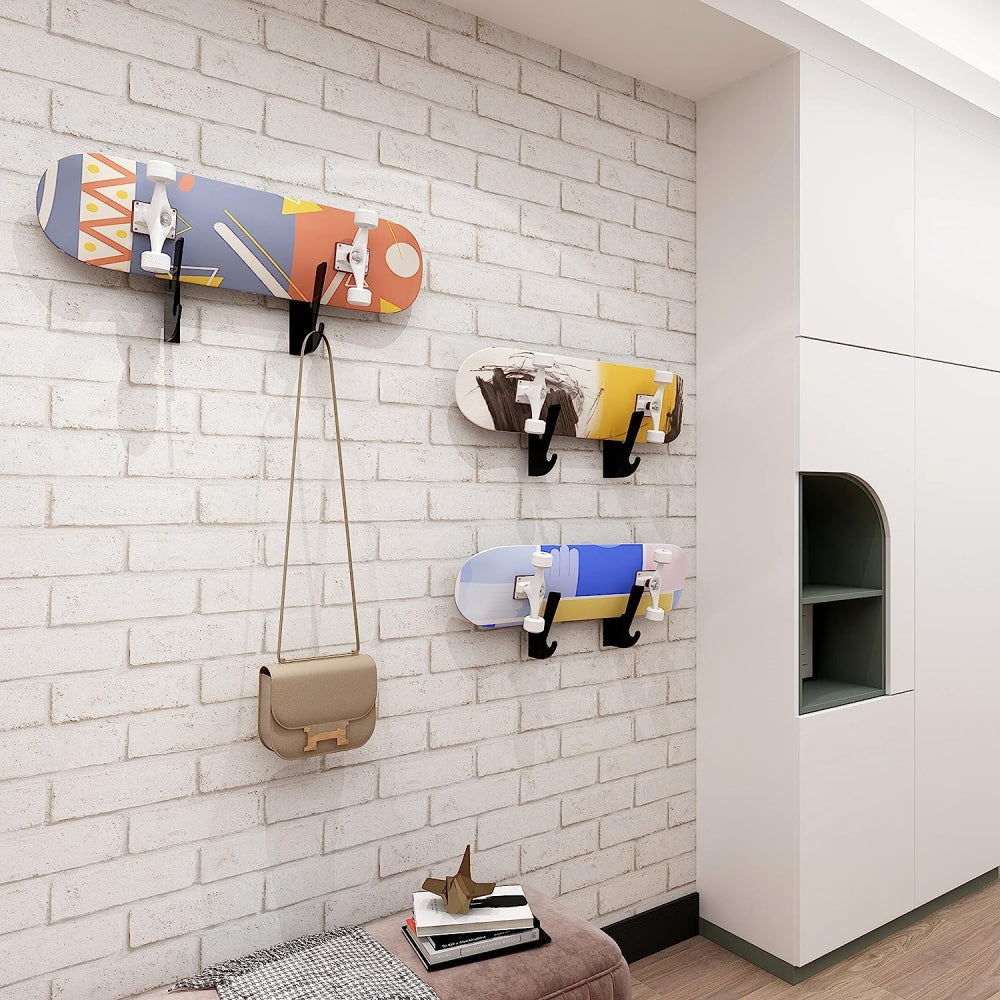 YX008 One Pair Skateboard Longboard Wall Hanger Storage Mount Rack Organizer Display Holder