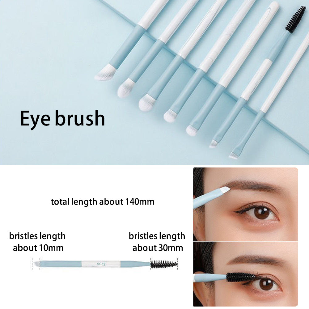 12Pcs / Set Soft Artificial Fiber Brush Set for Eye Shadow, Highlight, Foundation Powder (with Storage Pouch)