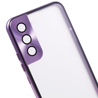 For Samsung Galaxy S22+ 5G Magnetic Metal Frame Phone Case Double Sided Tempered Glass Full Protective Cover with Lock Buckle