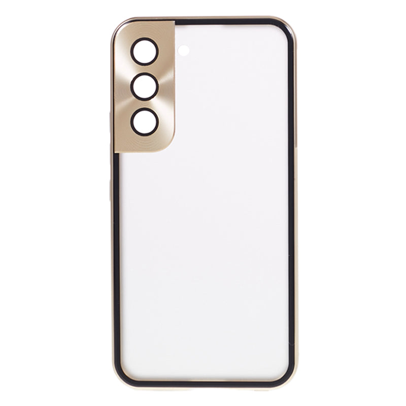 For Samsung Galaxy S22+ 5G Magnetic Metal Frame Phone Case Double Sided Tempered Glass Full Protective Cover with Lock Buckle