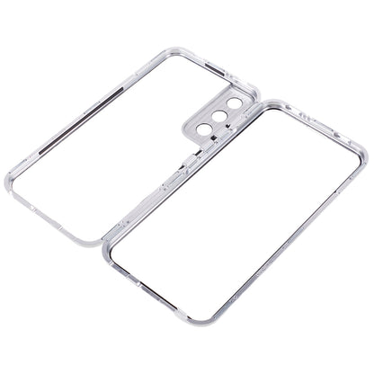 For Samsung Galaxy S22+ 5G Magnetic Metal Frame Phone Case Double Sided Tempered Glass Full Protective Cover with Lock Buckle