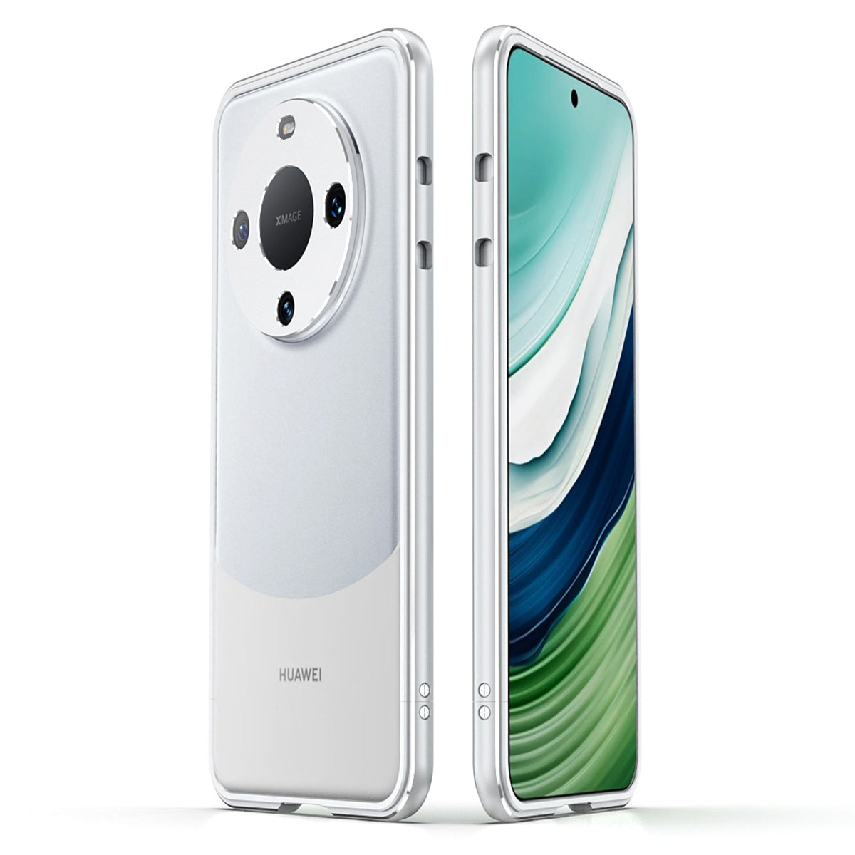 For Huawei Mate 60 Scratch-resistant Aluminum Alloy Frame Bumper Case with Camera Lens Protector