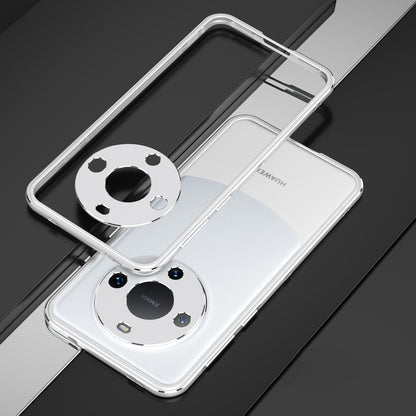 For Huawei Mate 60 Scratch-resistant Aluminum Alloy Frame Bumper Case with Camera Lens Protector