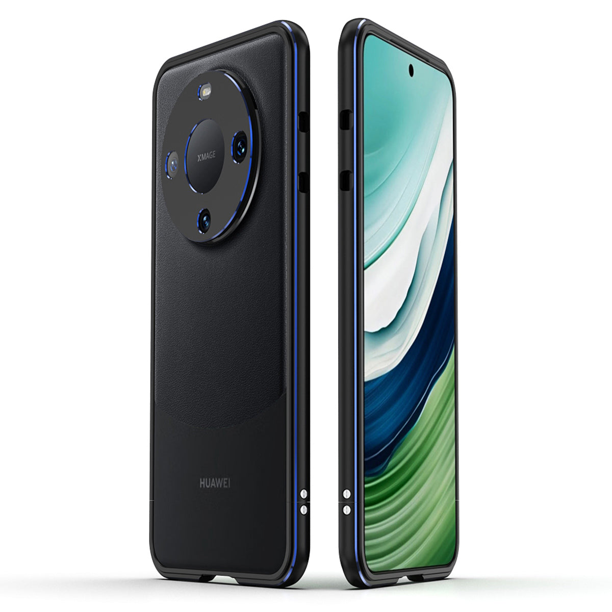 For Huawei Mate 60 Scratch-resistant Aluminum Alloy Frame Bumper Case with Camera Lens Protector