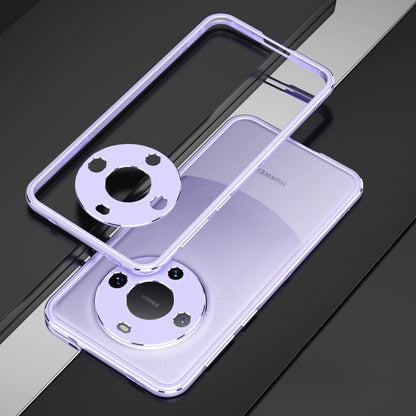 For Huawei Mate 60 Scratch-resistant Aluminum Alloy Frame Bumper Case with Camera Lens Protector