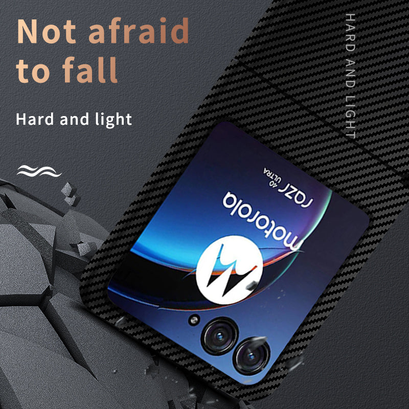 For Motorola Razr 40 Ultra 5G Carbon Fiber Texture Phone Case Anti-drop PC Phone Cover