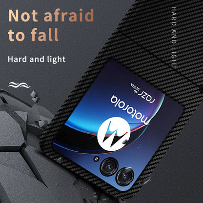 For Motorola Razr 40 Ultra 5G Carbon Fiber Texture Phone Case Anti-drop PC Phone Cover