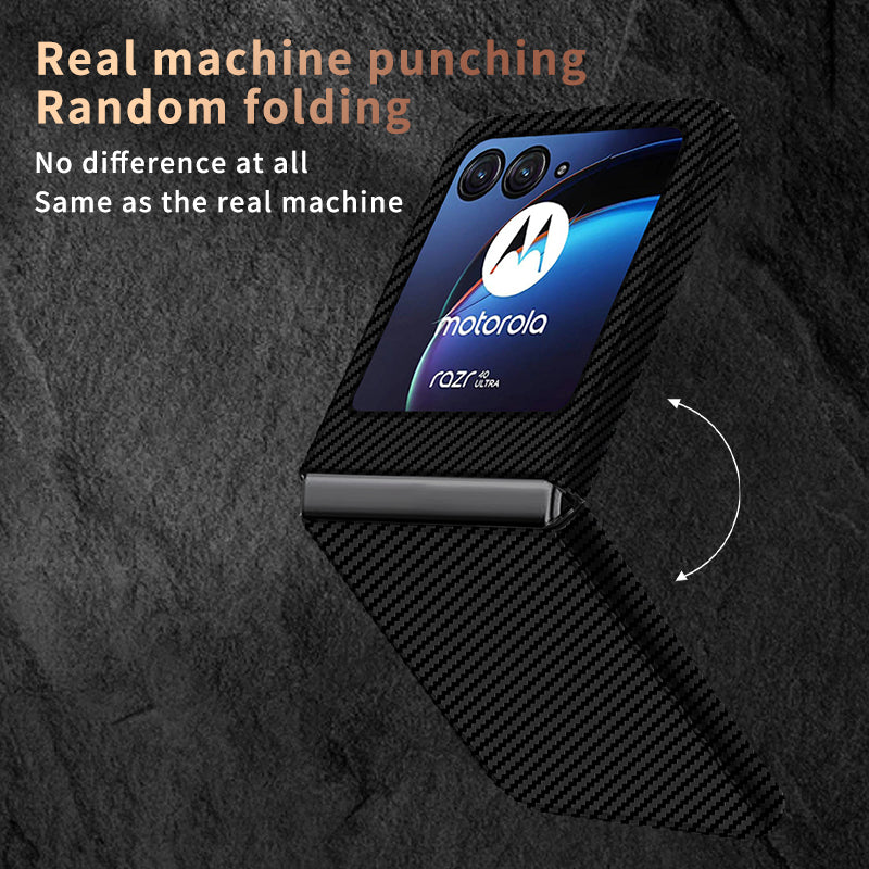 For Motorola Razr 40 Ultra 5G Carbon Fiber Texture Phone Case Anti-drop PC Phone Cover