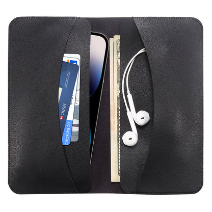 Clutch Bag for Dual 6.7''-6.9'' Phone Nappa Texture Microfiber Leather Cash Cards Holder Long Slim Coin Purse Wallet, Size: XL