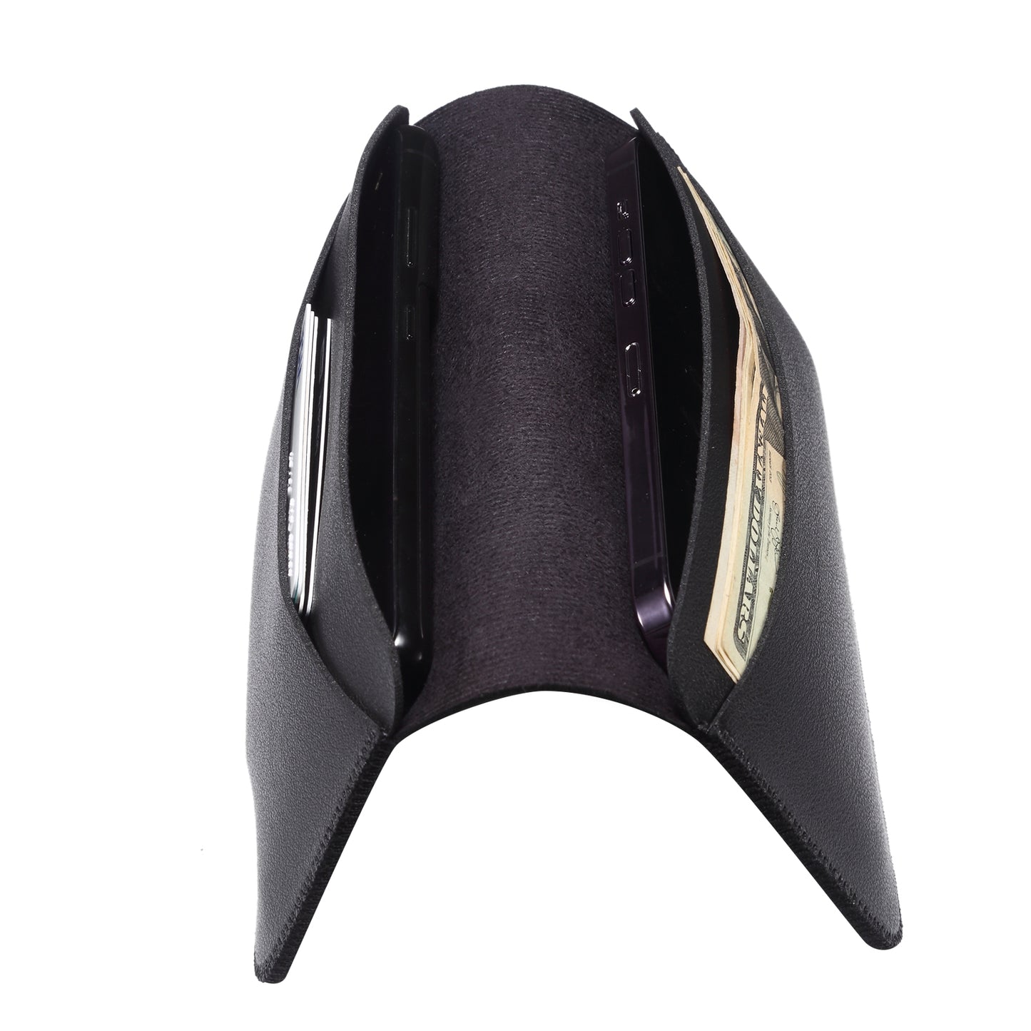 Clutch Bag for Dual 6.7''-6.9'' Phone Nappa Texture Microfiber Leather Cash Cards Holder Long Slim Coin Purse Wallet, Size: XL