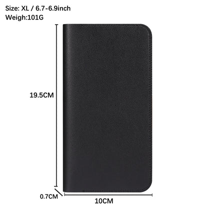 Clutch Bag for Dual 6.7''-6.9'' Phone Nappa Texture Microfiber Leather Cash Cards Holder Long Slim Coin Purse Wallet, Size: XL