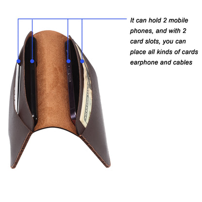 Clutch Bag for Dual 6.7''-6.9'' Phone Nappa Texture Microfiber Leather Cash Cards Holder Long Slim Coin Purse Wallet, Size: XL