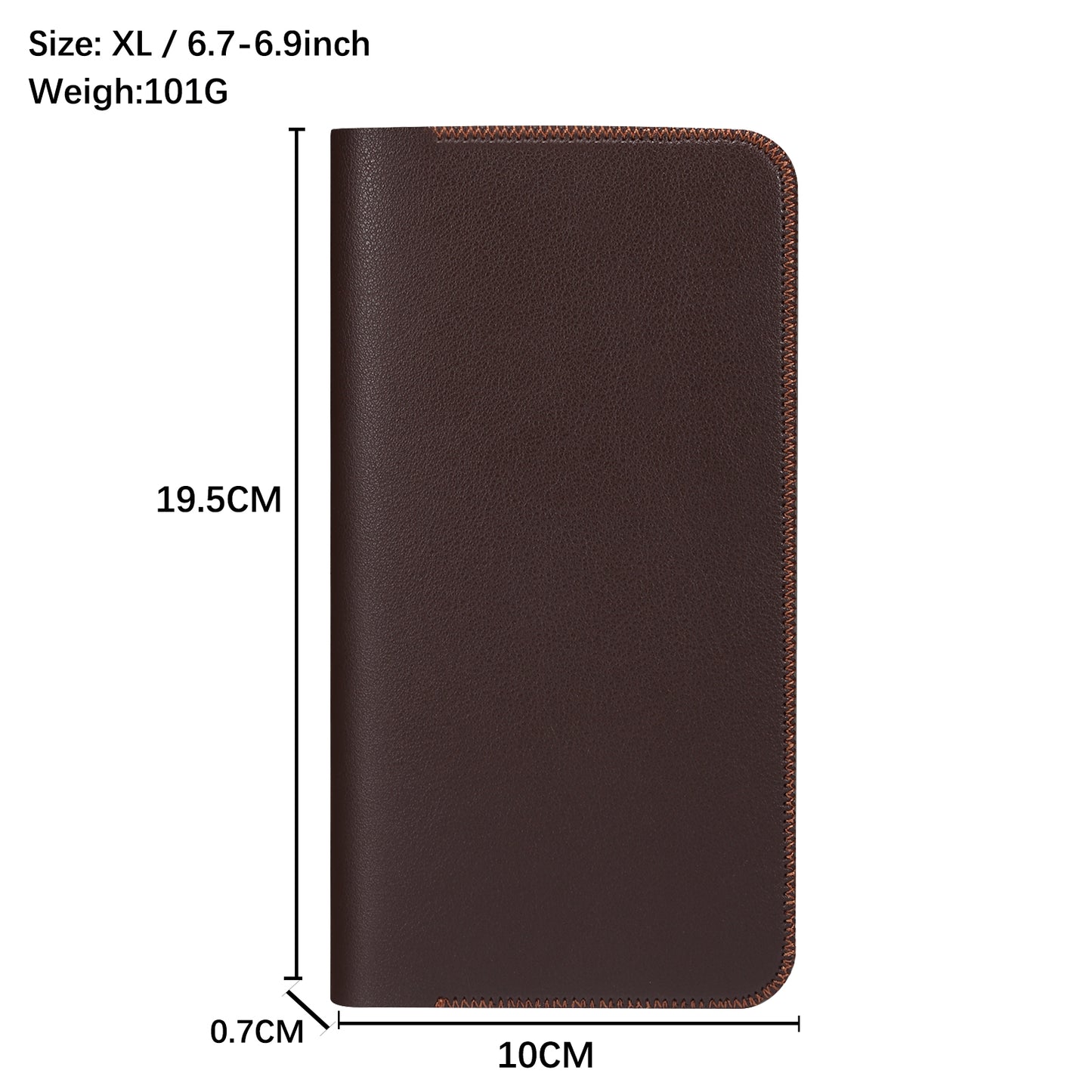 Clutch Bag for Dual 6.7''-6.9'' Phone Nappa Texture Microfiber Leather Cash Cards Holder Long Slim Coin Purse Wallet, Size: XL