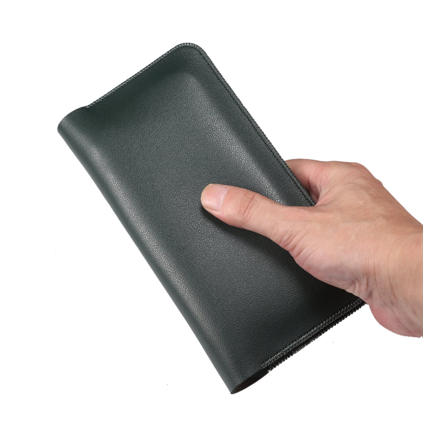 Clutch Bag for Dual 6.7''-6.9'' Phone Nappa Texture Microfiber Leather Cash Cards Holder Long Slim Coin Purse Wallet, Size: XL