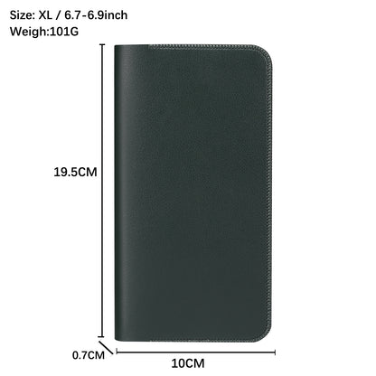 Clutch Bag for Dual 6.7''-6.9'' Phone Nappa Texture Microfiber Leather Cash Cards Holder Long Slim Coin Purse Wallet, Size: XL