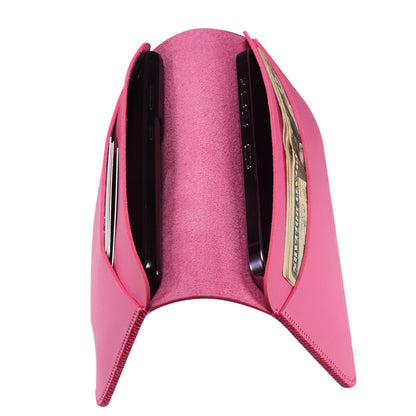 Clutch Bag for Dual 6.7''-6.9'' Phone Nappa Texture Microfiber Leather Cash Cards Holder Long Slim Coin Purse Wallet, Size: XL