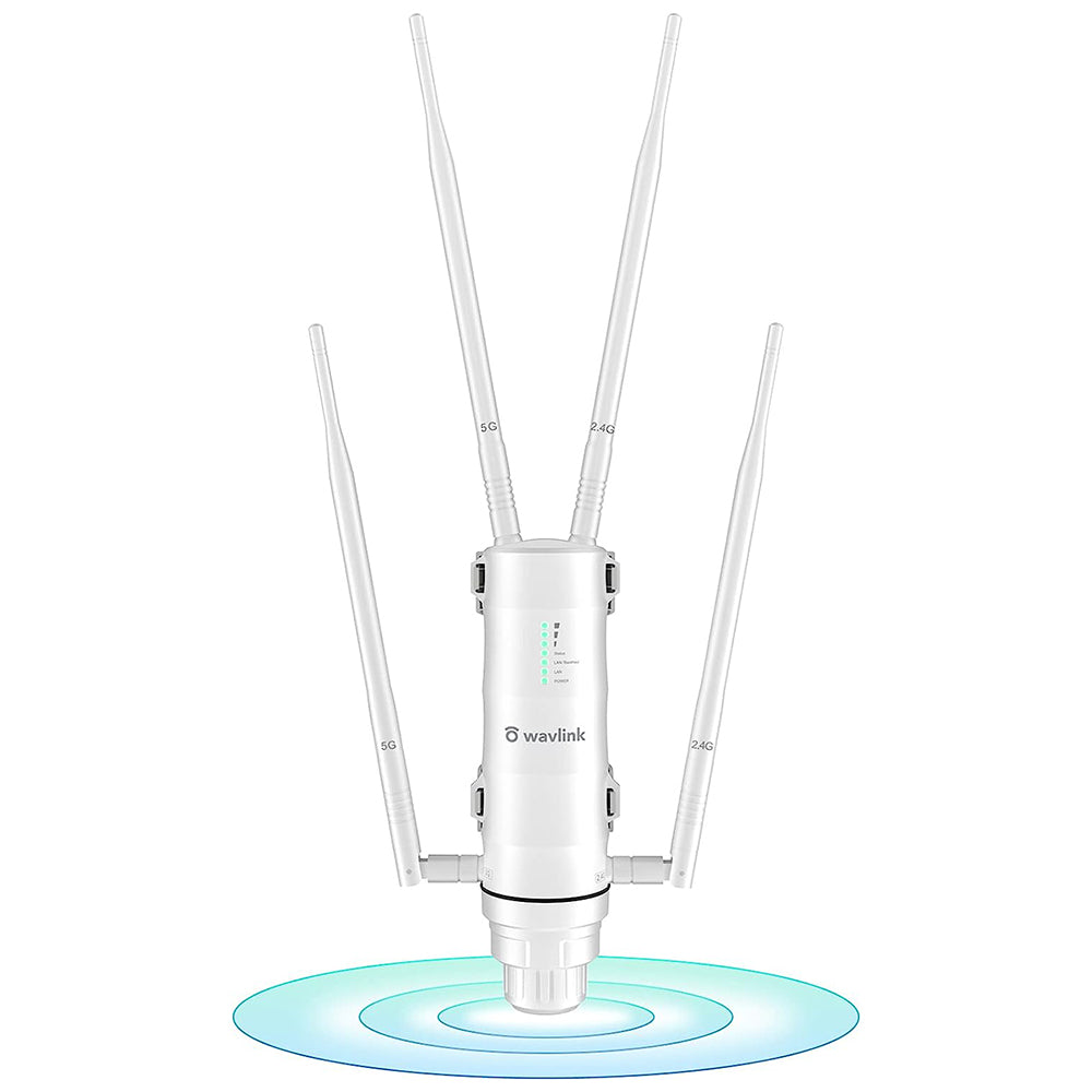 WAVLINK WS-WN572HG3-A AC1200 Outdoor WiFi Extender with POE Dual Band 2.4GHz / 5GHz Wireless Routers with 4x7dBi Antenna