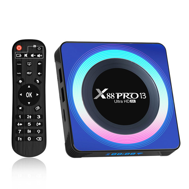 X88 Pro 13 Ultra HD 8K TV Box 4GB+32GB Android 13.0 Smart TV Box with Remote Control