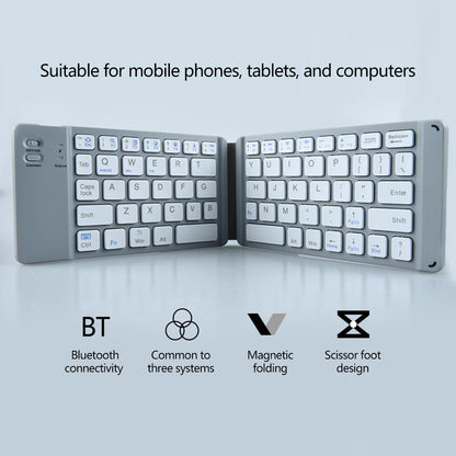 BT18 Magnetic Folding Wireless Keyboard for Cell Phones Tablets Computers Universal Bluetooth Keyboard