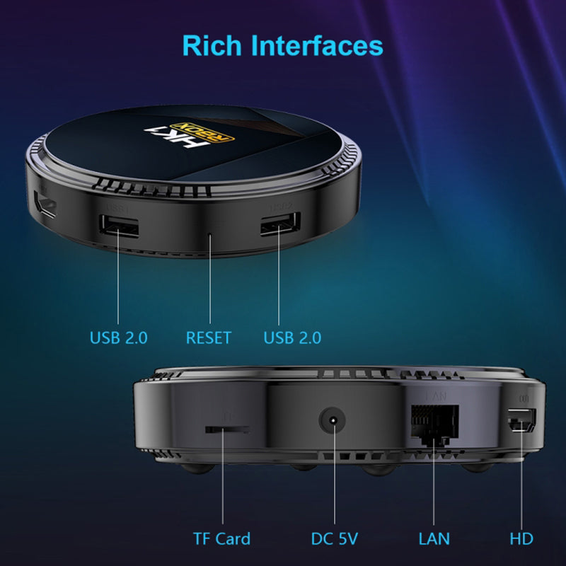 HK1 RBOX-H8-H618 4GB+32GB Set-top Box 6K Video Decoding Android 12 Mini TV Box