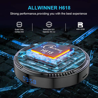 HK1 RBOX-H8-H618 4GB+32GB Set-top Box 6K Video Decoding Android 12 Mini TV Box