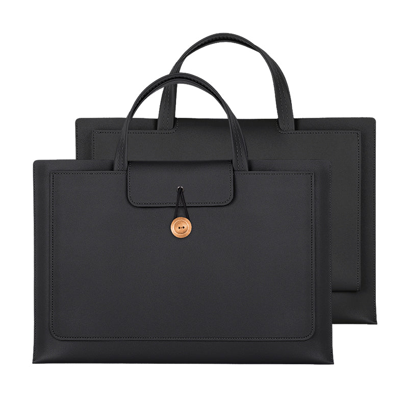 15 / 15.4 / 16 Inch Laptop Carrying Bag Handbag PU Leather Surface Protection Sleeve 3-Layer Notebook Computer Pouch